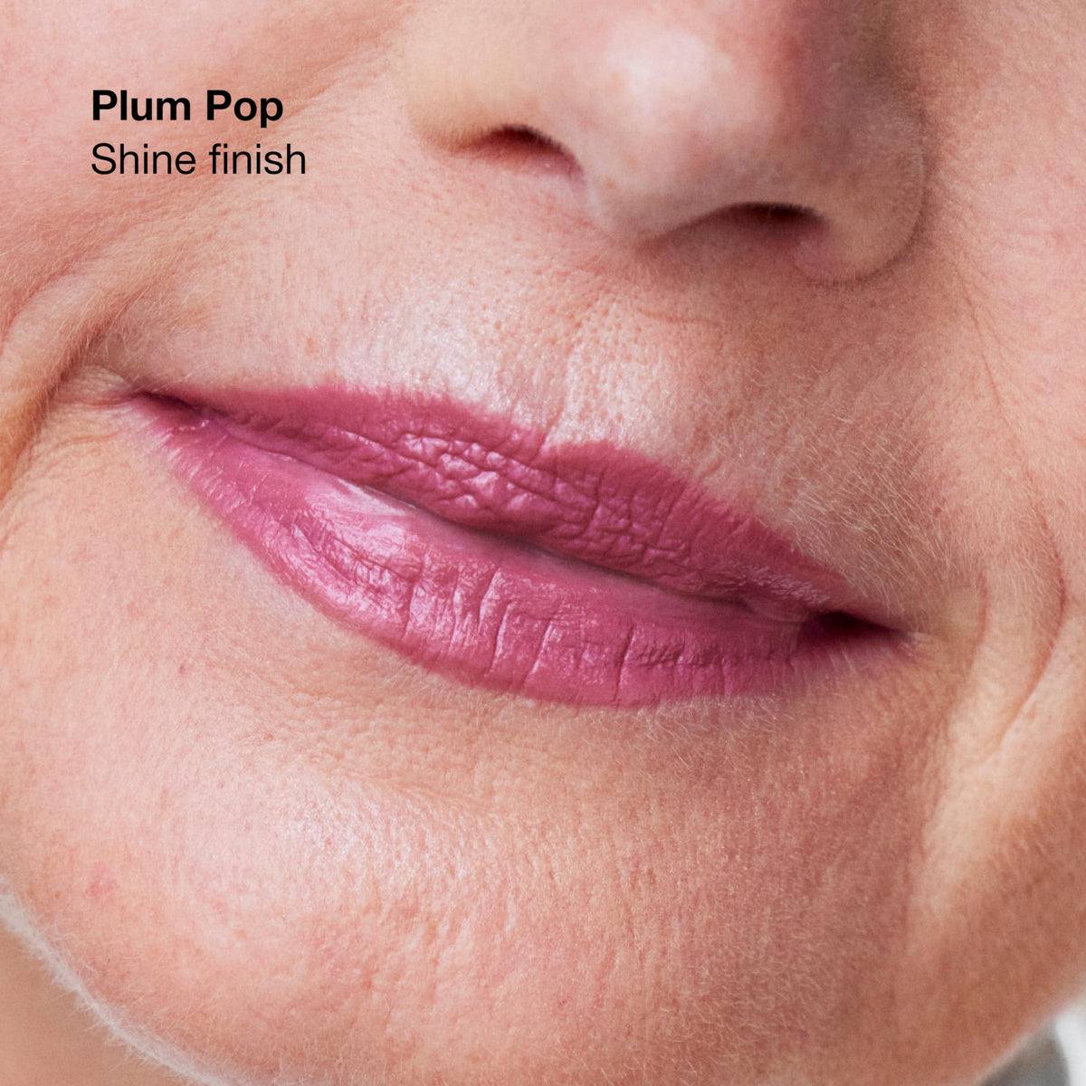 Clinique texture swipe of Plum Pop, shows rich pigment and smooth glide