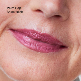 Clinique texture swipe of Plum Pop, shows rich pigment and smooth glide