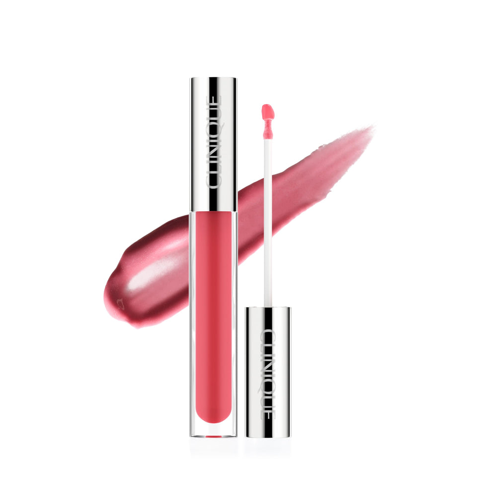 Clinique front packaging showing shade and glossy tube benefit