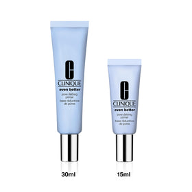 Clinique primer on bathroom vanity in lifestyle scene suggesting daily routine