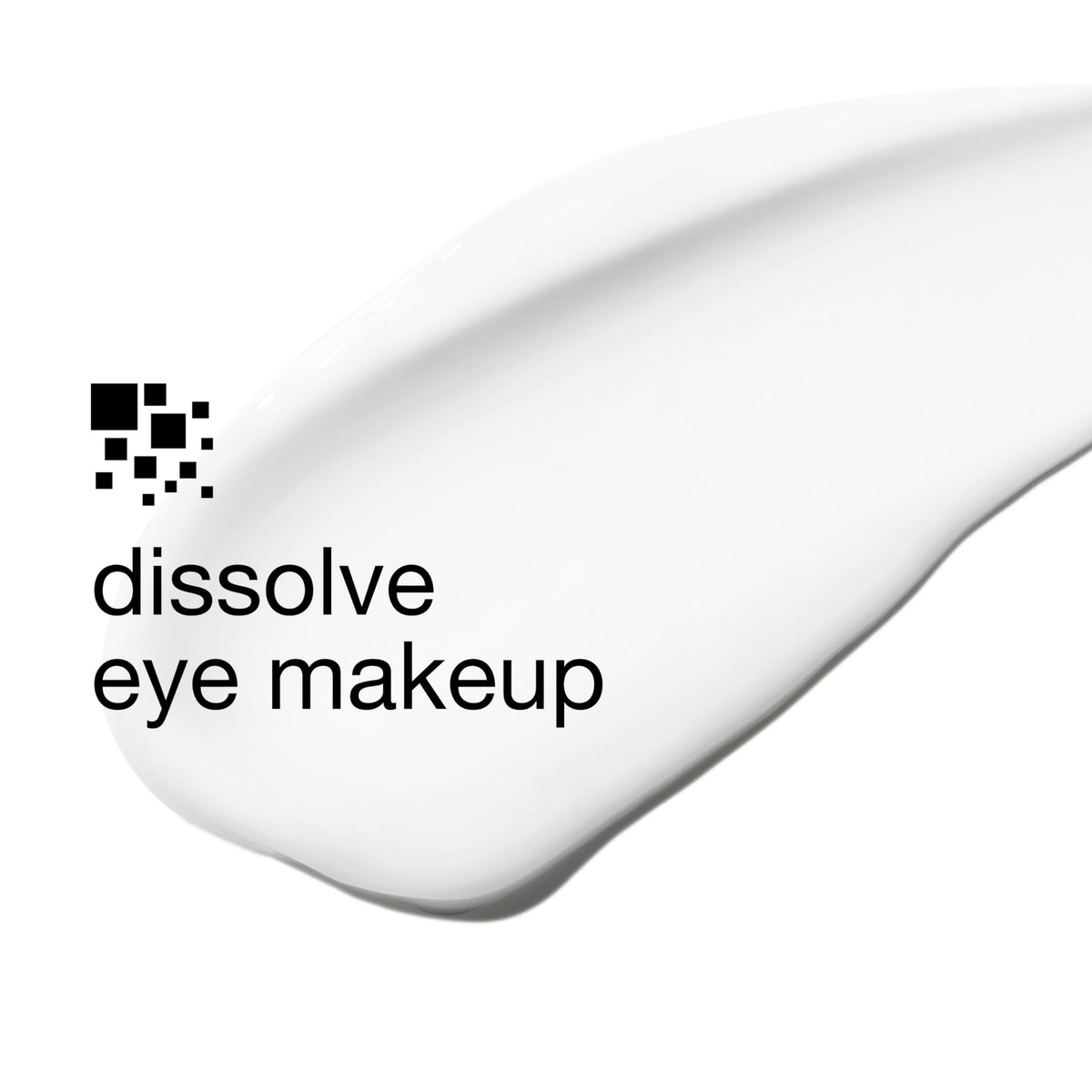 Clinique product in use on cotton pad removing mascara, reduces rubbing