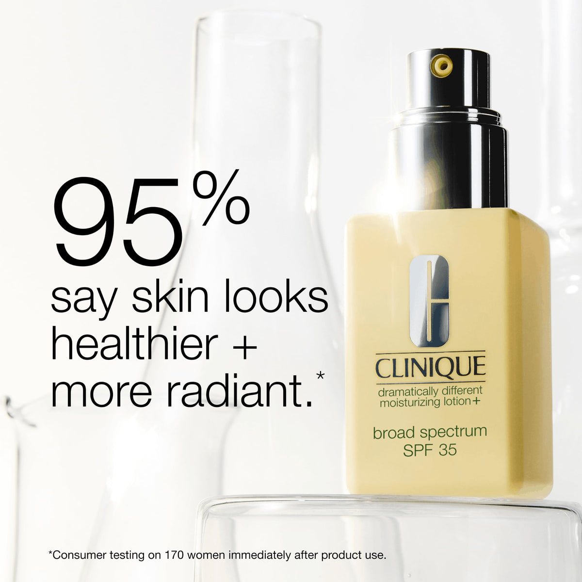 Clinique pump top delivering precise product amount
