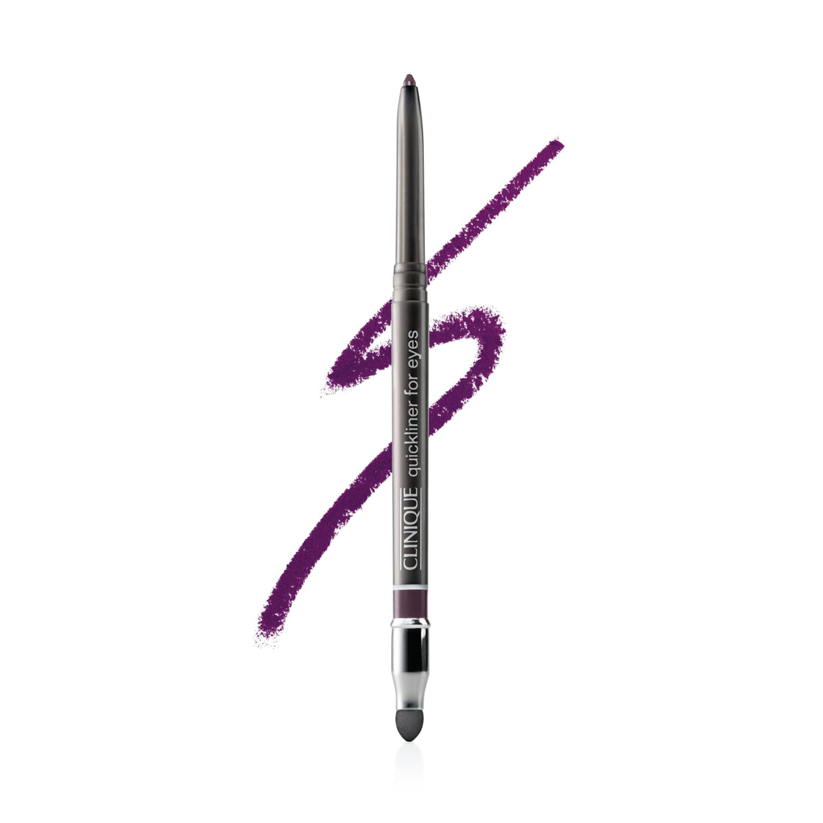 Clinique Quickliner front packaging showing grape shade and twist-up tube for easy use