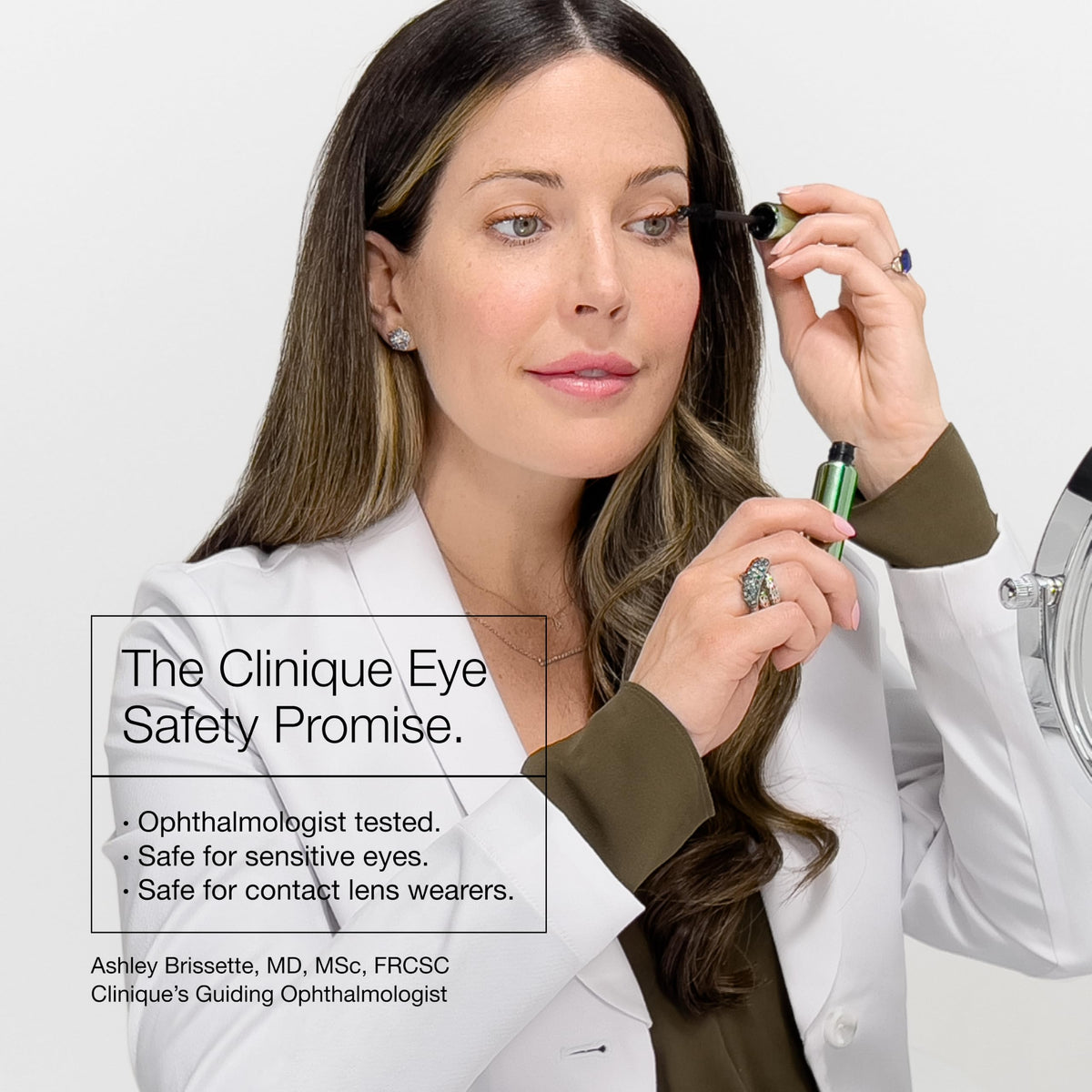 Clinique quickliner in a makeup bag lifestyle shot showing portability and everyday use