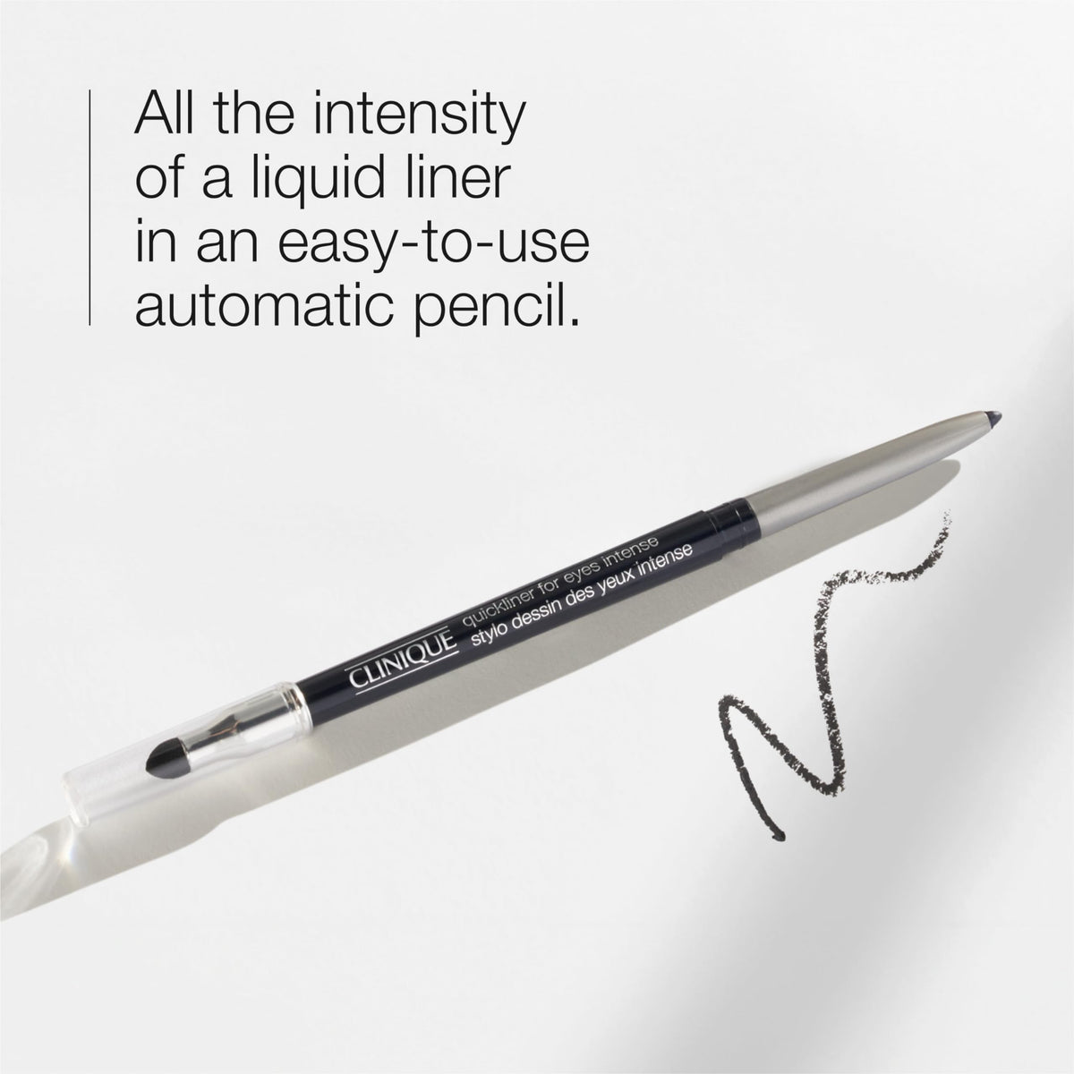 Clinique Quickliner creamy texture close-up for smooth glide benefit