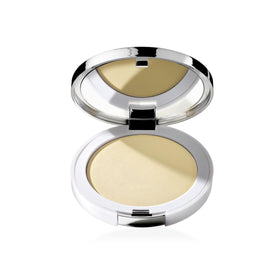 Clinique compact front view showing brand and compact benefit