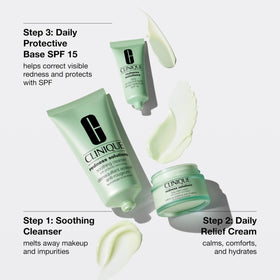 Clinique Daily Relief Cream texture close-up showing hydrating finish
