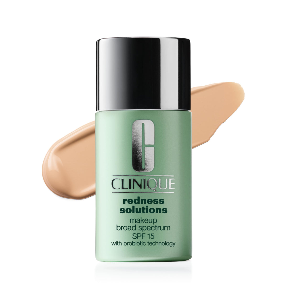 Clinique front packaging showing bottle and label, calming coverage benefit