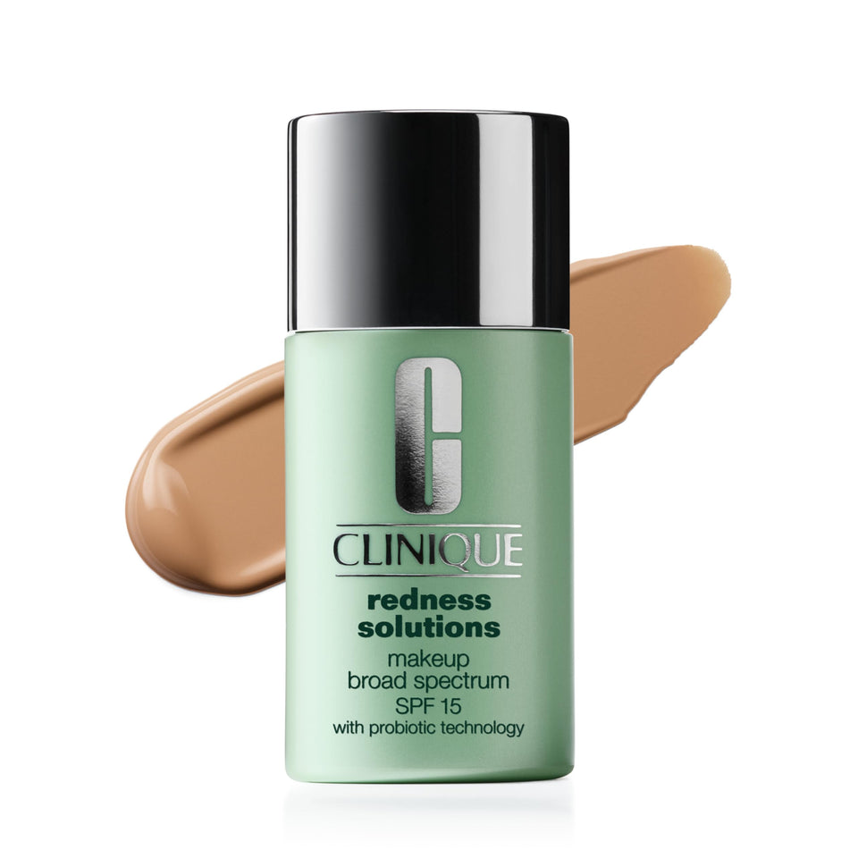 Clinique front packaging shows bottle and label, clear coverage benefit