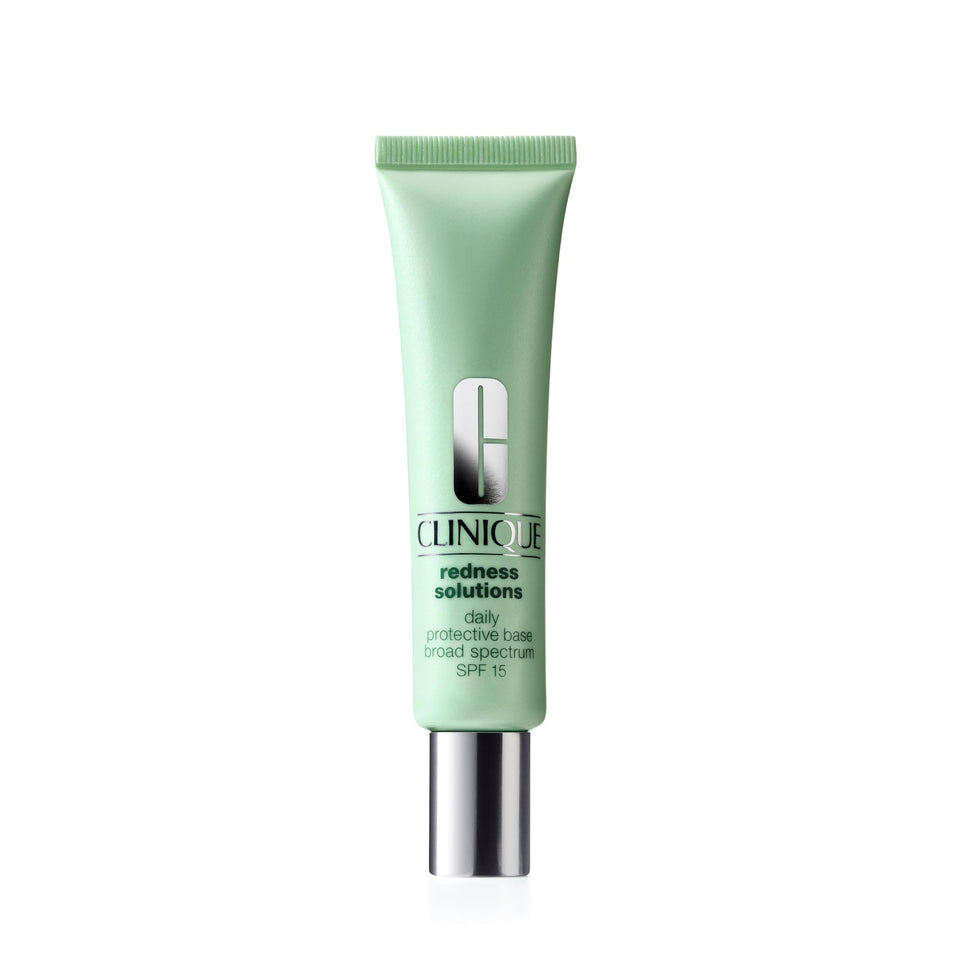 Clinique front packaging showing tinted primer and brand for instant redness correction