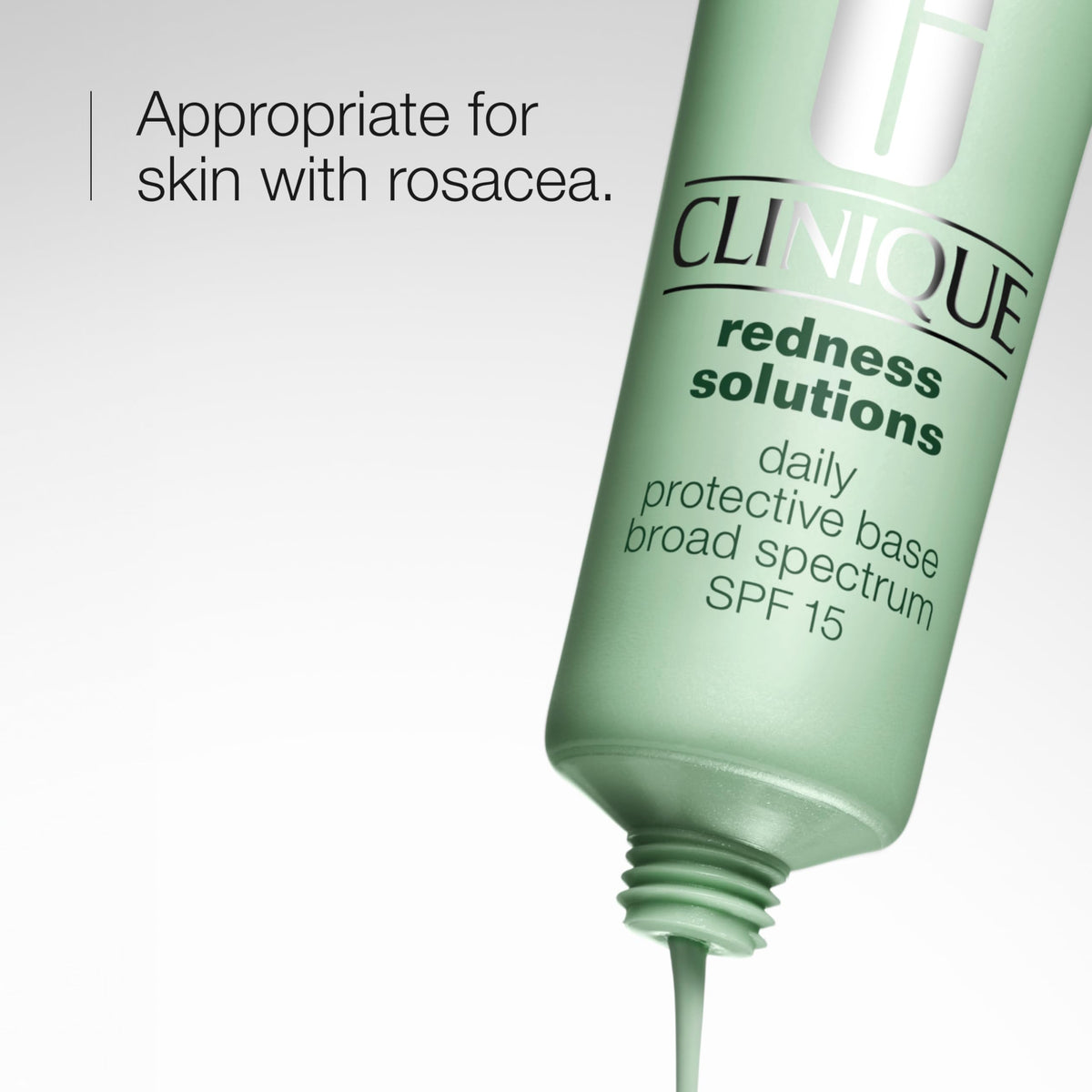 Clinique texture close-up revealing sheer green tint and smooth spreadability benefit