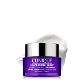 Clinique rich cream front jar showing product and brand, hydrates deeply