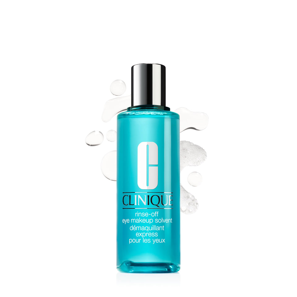 Clinique front bottle showing product and clear formula benefit