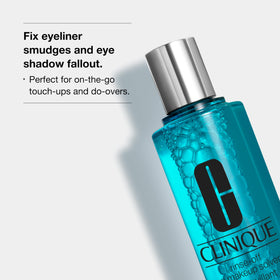 Clinique liquid pouring from bottle demonstrating quick removal benefit