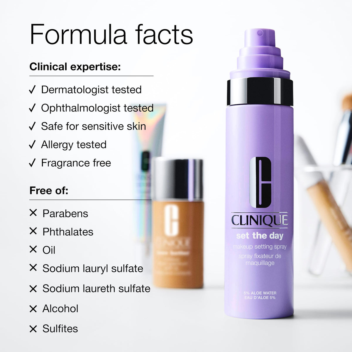 Clinique size comparison beside a smartphone showing travel-friendly volume