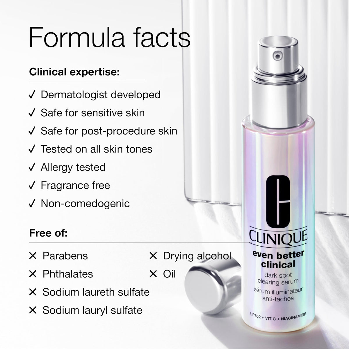 Clinique 1.7 fl oz bottle with scale, demonstrating travel-friendly size benefit