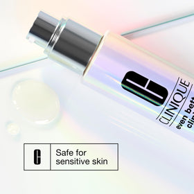 Clinique label close-up, showing dermatologist-developed formulation benefit