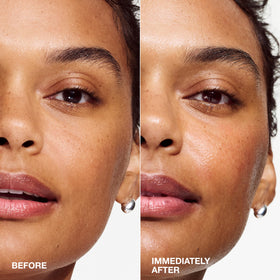 Clinique serum pouring milky drops illustrating gentle exfoliation and quick sink-in