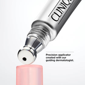 Clinique size comparison in hand illustrating 0.34 fl oz compact convenience