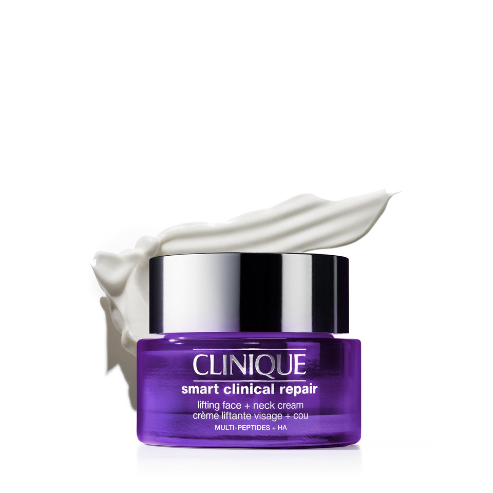 Clinique front packaging showing jar and product name, communicates professional skincare benefits