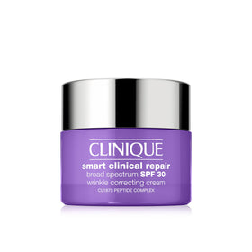 Clinique front view of Smart Clinical Repair mini showing packaging and SPF benefit