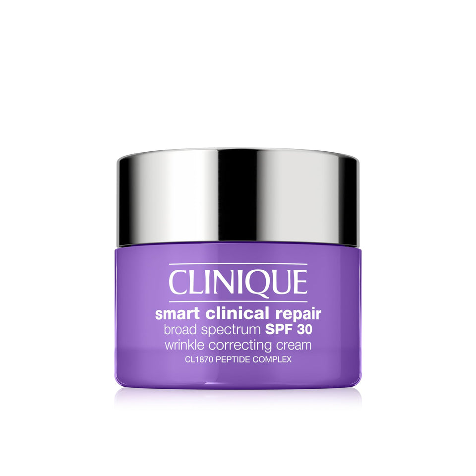 Clinique front view of Smart Clinical Repair mini showing packaging and SPF benefit