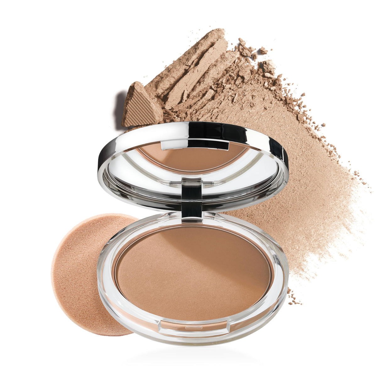 Clinique compact front view showing product and shade, ideal for travel
