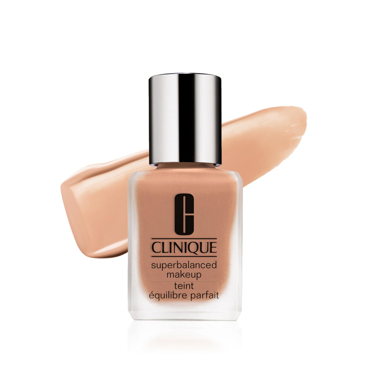 Clinique front bottle shot showing sleek packaging and clear shade label