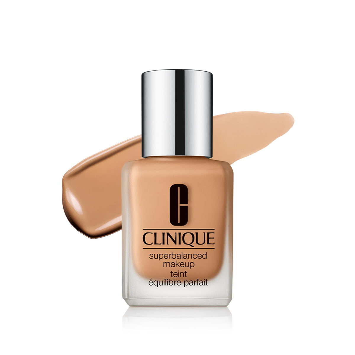 Clinique bottle front view showing label and Honeyed Beige shade for easy selection