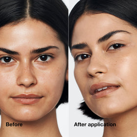 Clinique creamy texture close-up showing smooth, blendable formula for natural finish