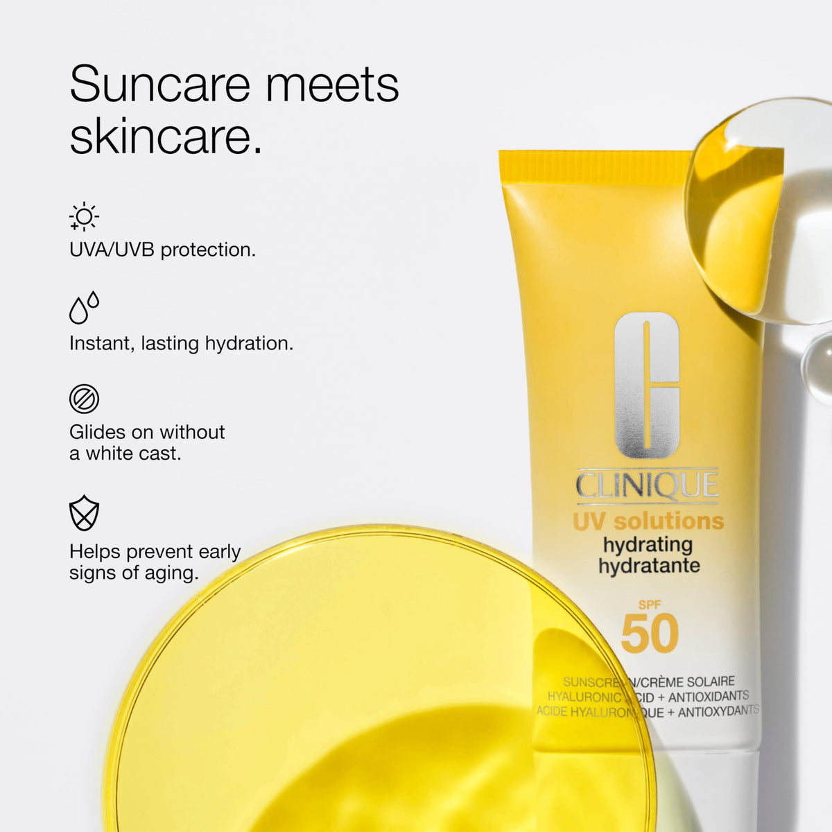 Clinique texture close-up with hyaluronic acid for visible hydration