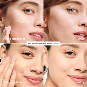 Clinique tinted swatches demonstrating four shades for natural correction