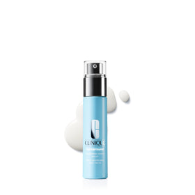 Clinique front glass bottle showing product and clean design, highlights credibility
