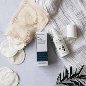 Clinisoothe being sprayed on face showing quick soothing action