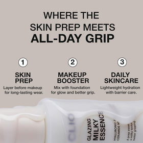 CLIO PROFESSIONAL applying essence on skin to show fast absorption and smoothing benefit