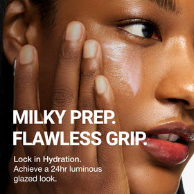 CLIO PROFESSIONAL milky essence texture pouring to show lightweight absorption benefit