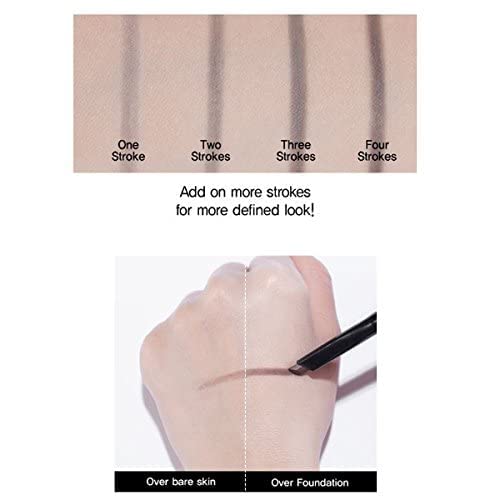 CLIO natural brown swatch on skin demonstrating true color payoff