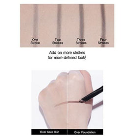 CLIO natural brown swatch on skin demonstrating true color payoff