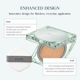 CLIO PROFESSIONAL cushion inside makeup bag showing everyday portability and readiness