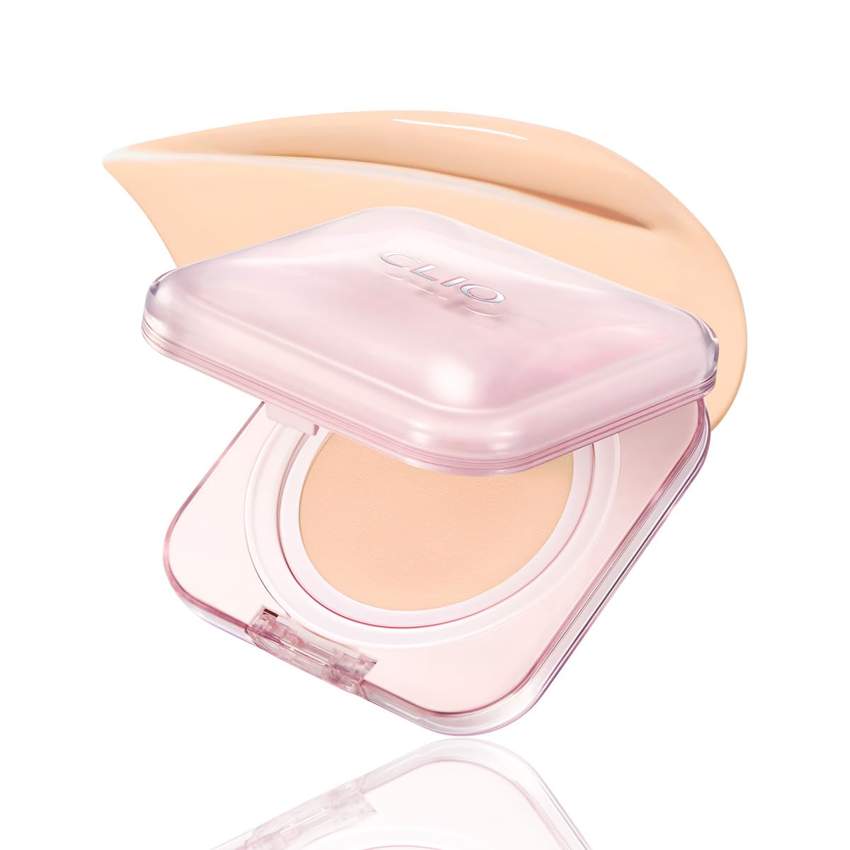 CLIO PROFESSIONAL compact open showing cushion and puff for easy application benefit