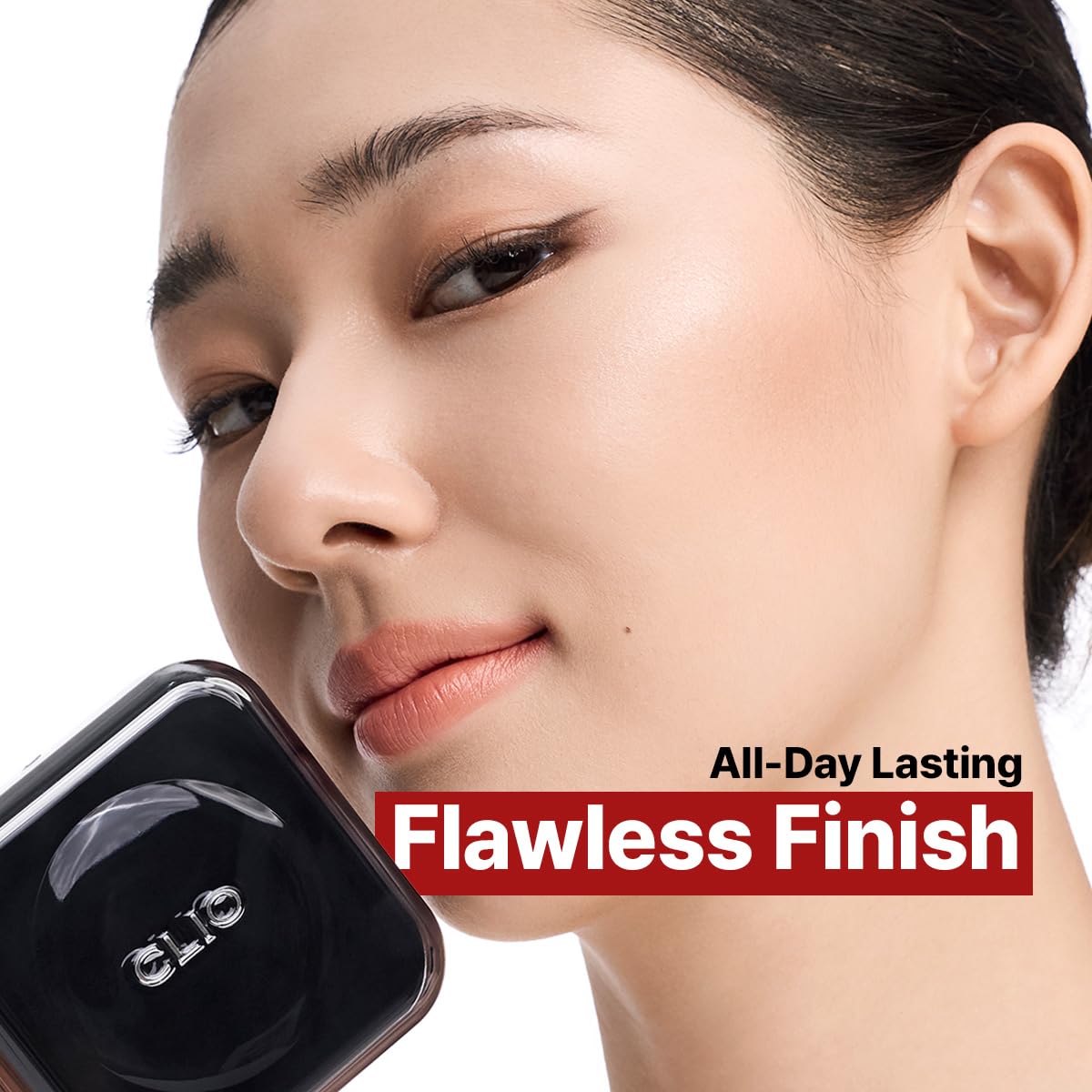CLIO PROFESSIONAL open cushion with puff visible demonstrating convenient on-the-go application benefit