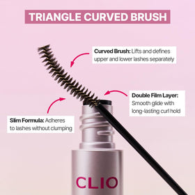 CLIO PROFESSIONAL rosy greige mascara swatches on skin for subtle color