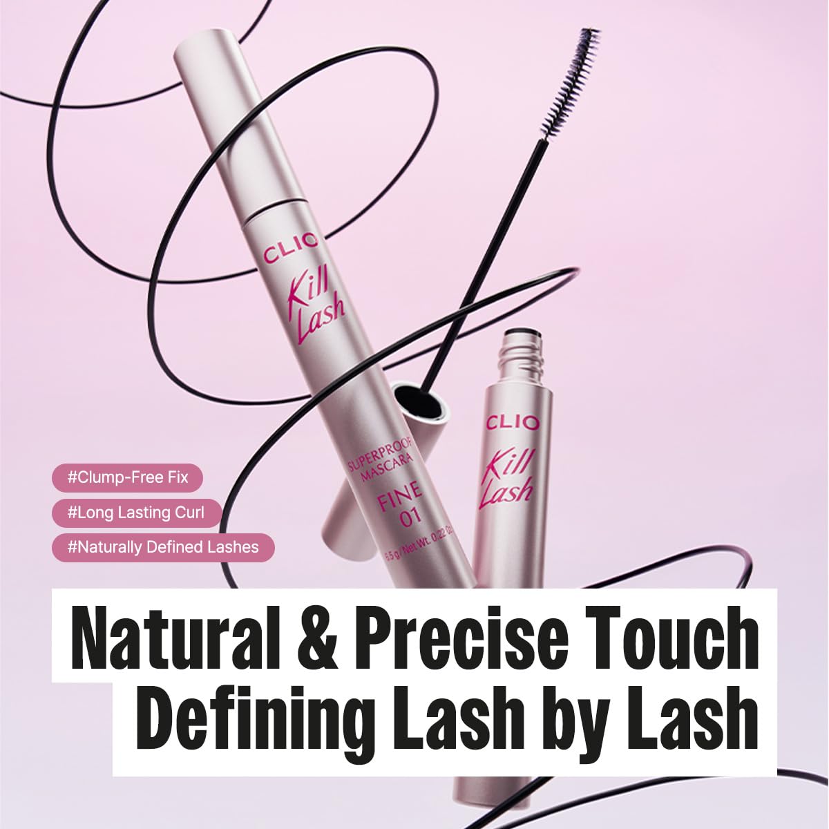 CLIO PROFESSIONAL wand texture with product coat showing smooth payoff