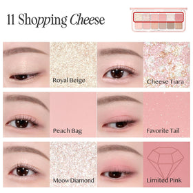 CLIO PROFESSIONAL palette applied on eyelid demonstrating wearable neutral shimmer and definition