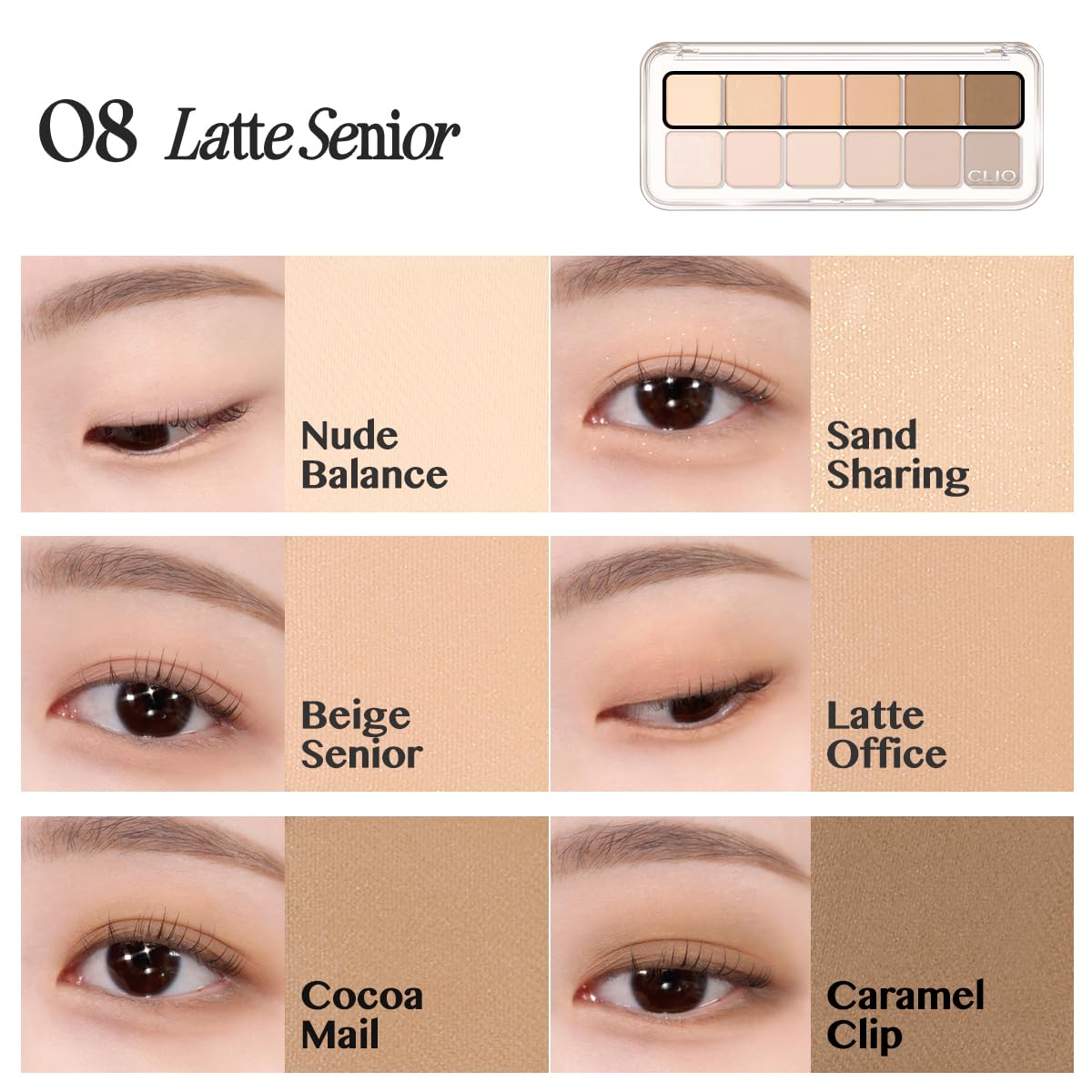 CLIO PROFESSIONAL palette beside a coin showing compact pan size and travel-friendly scale