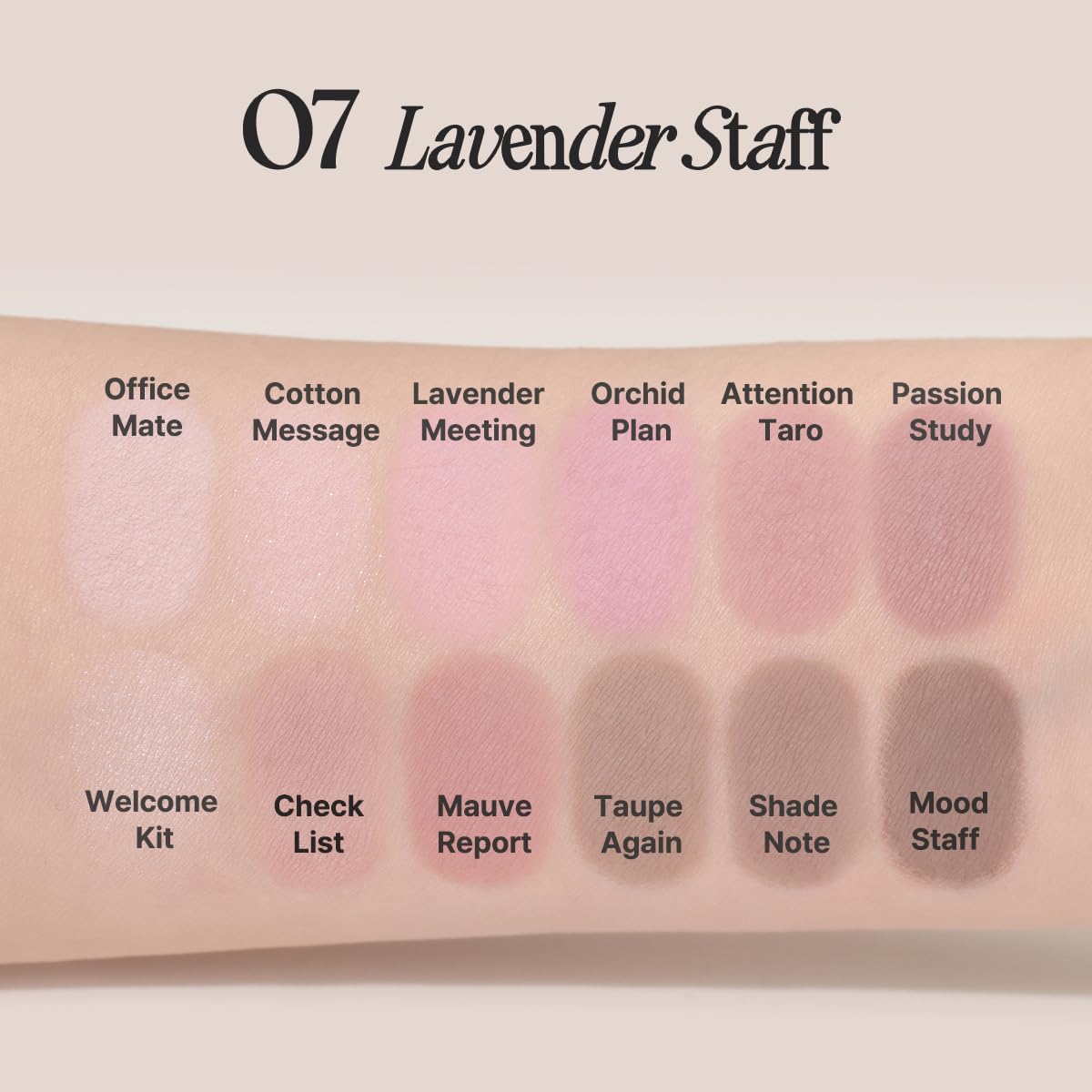 CLIO PROFESSIONAL swatches on arm showing buildable mauve and shimmer payoff