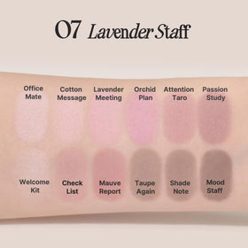 CLIO PROFESSIONAL swatches on arm showing buildable mauve and shimmer payoff