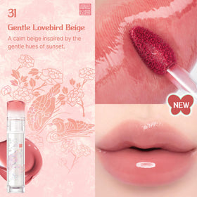 CLIO PROFESSIONAL before and after lips showing hydrated, glass-like shine