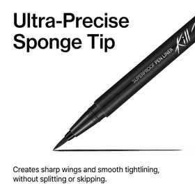 CLIO PROFESSIONAL winged eyeliner on eye illustrating sharp long-wear definition