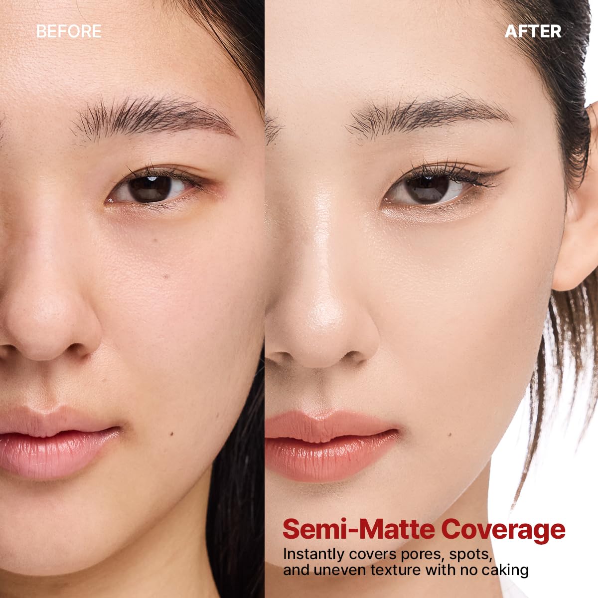 CLIO PROFESSIONAL creamy foundation texture swatch showing dense coverage and smooth blending benefit